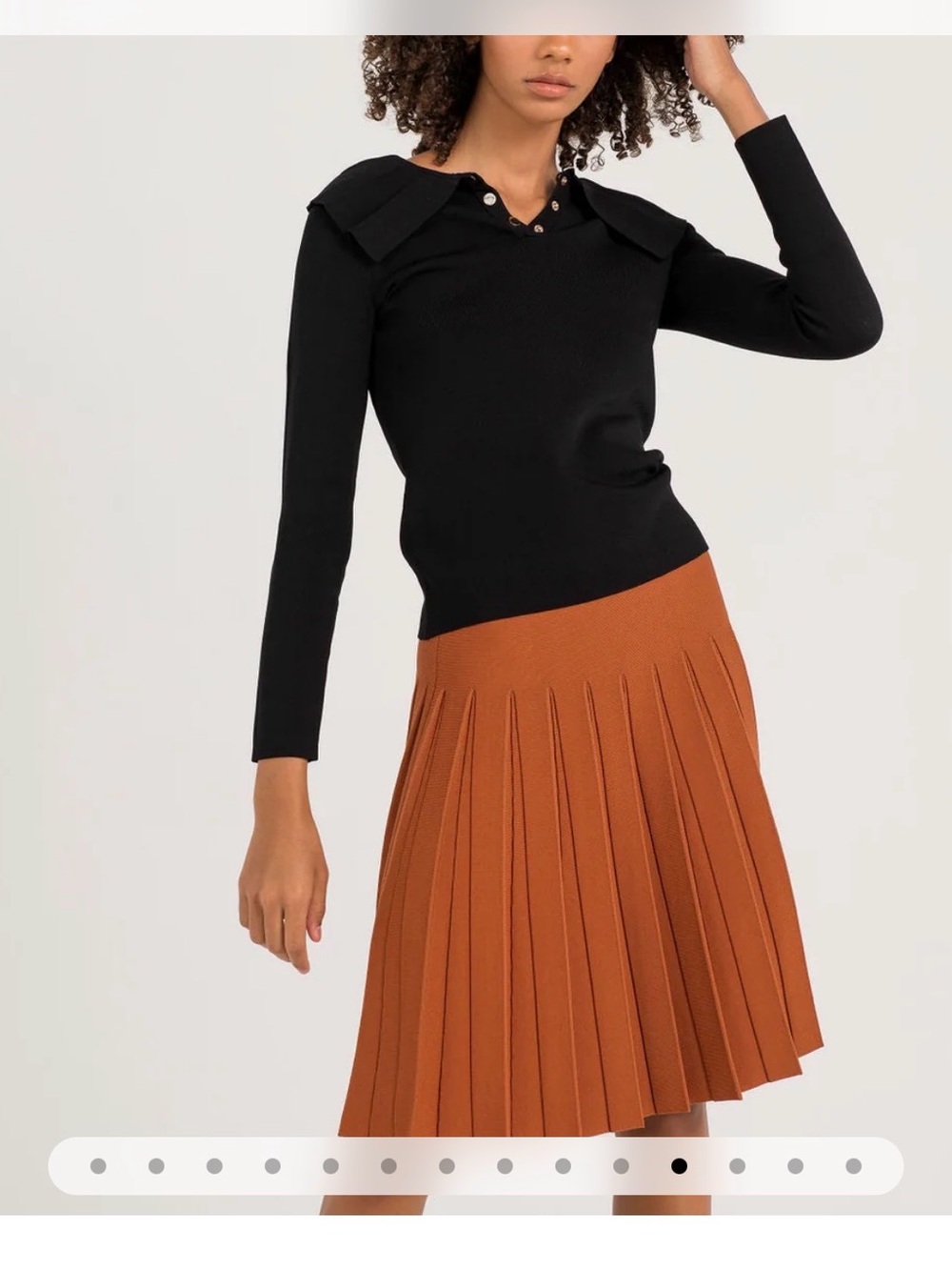NWT Aleeza Paris Pleated Wonder Skirt Size Small Burnt Orange